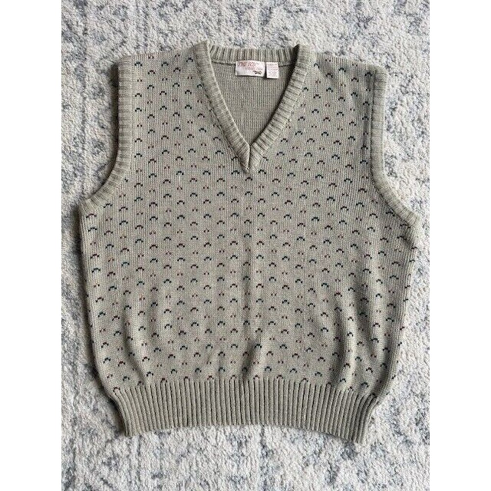 The Fox Collection Mens Size XL (46-48) Gray Sweater Vest Vintage